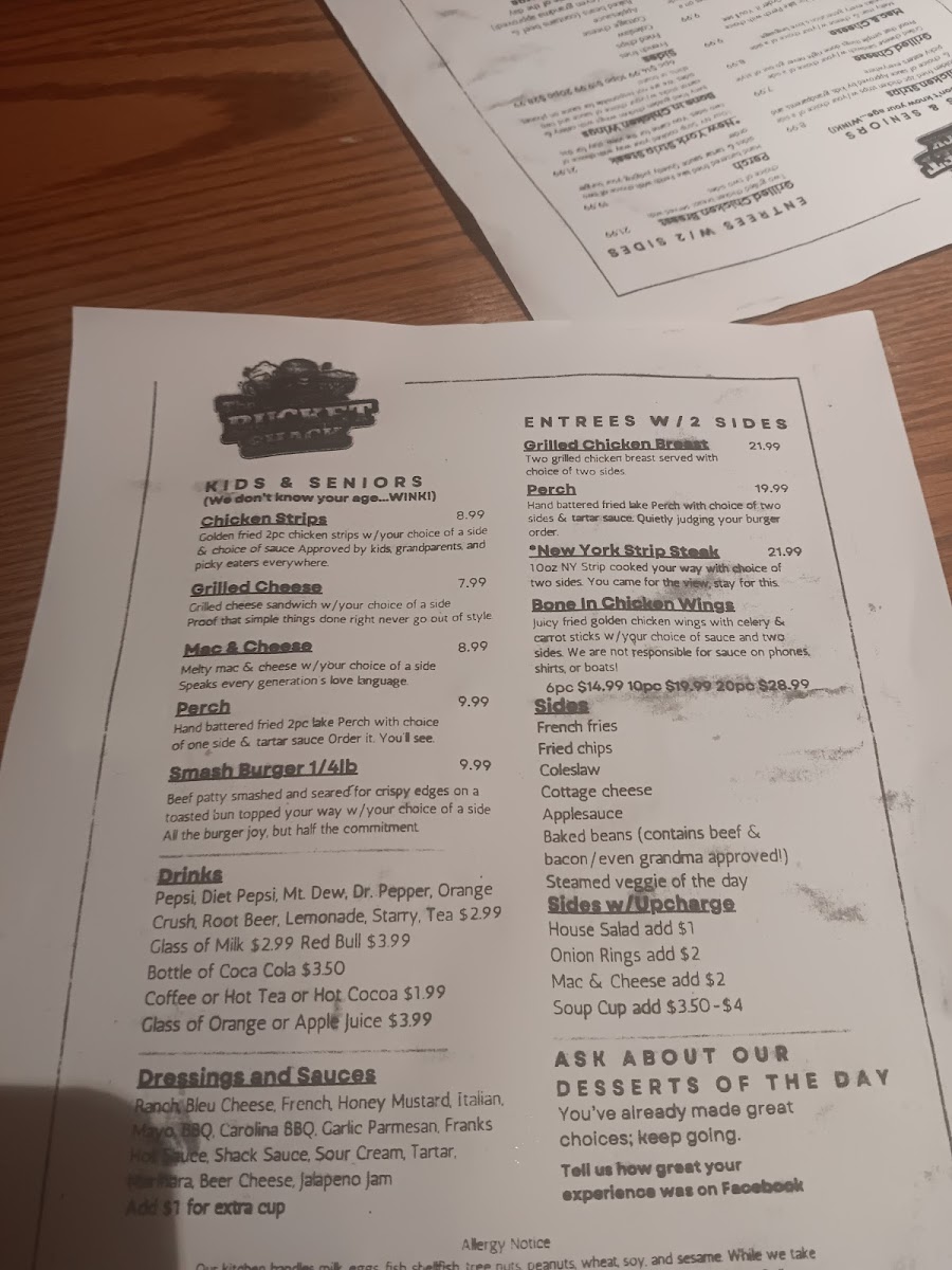 The Bucket Shack Photo Menu 9