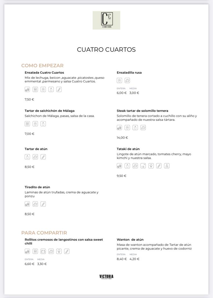 Restaurante 4 Cuartos Photo Menu 1