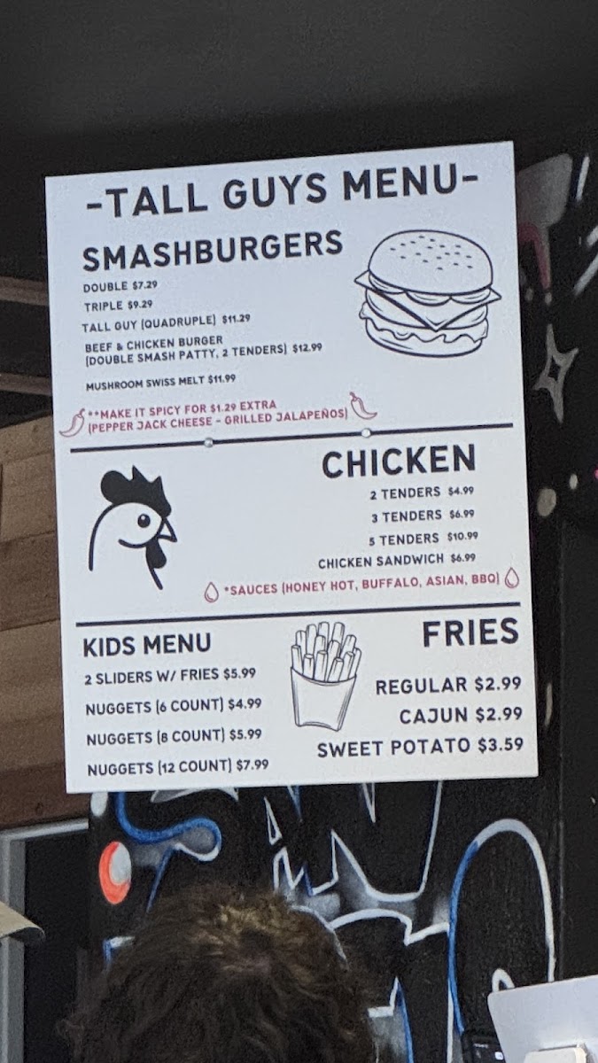 Tall Guys Burgers and Fries Photo Menu 1