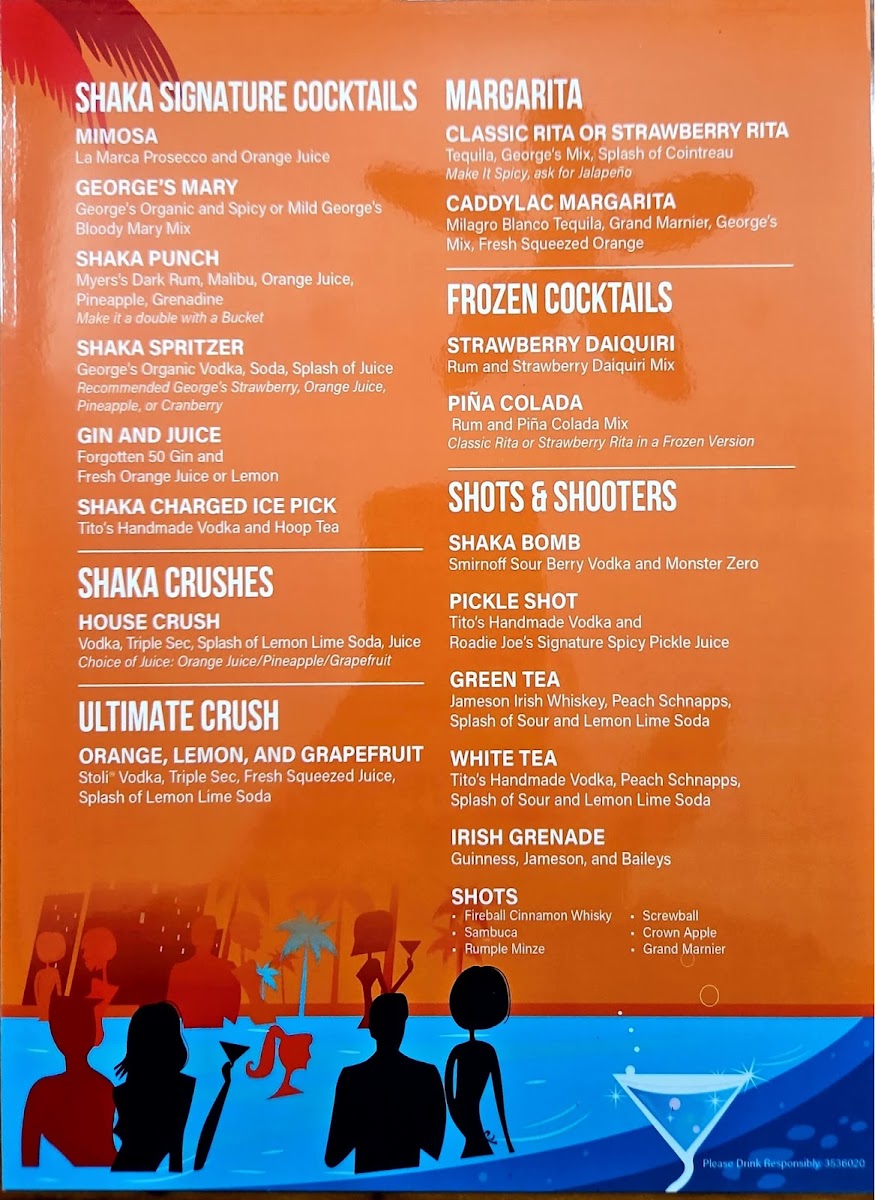 Shaka Pool Bar and Grill Photo Menu 1