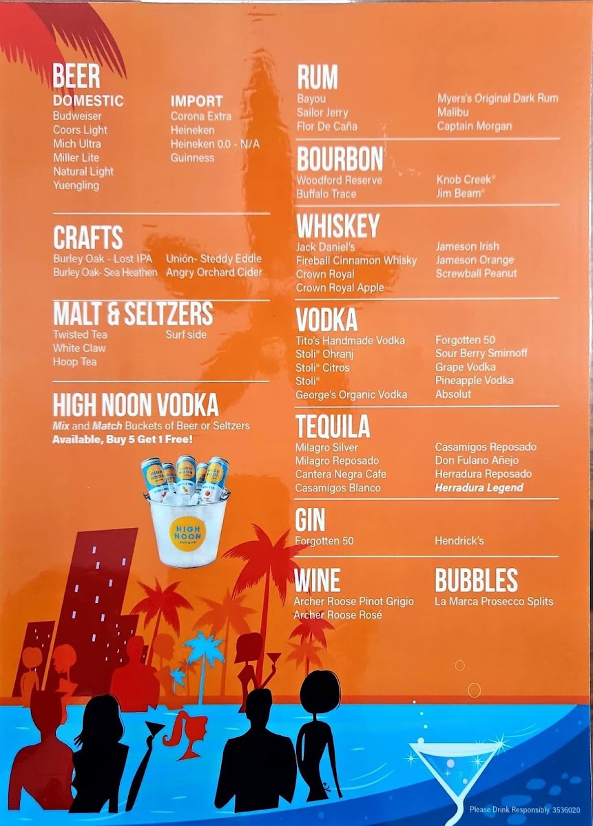 Shaka Pool Bar and Grill Photo Menu 2