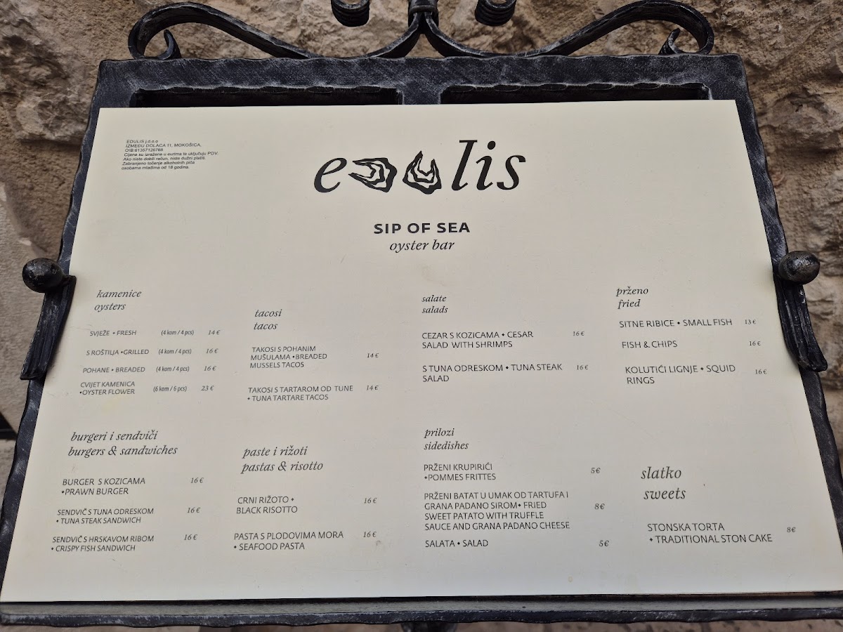 Edulis oyster bar Photo Menu 3