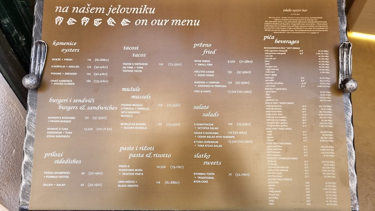 Edulis oyster bar Photo Menu 4