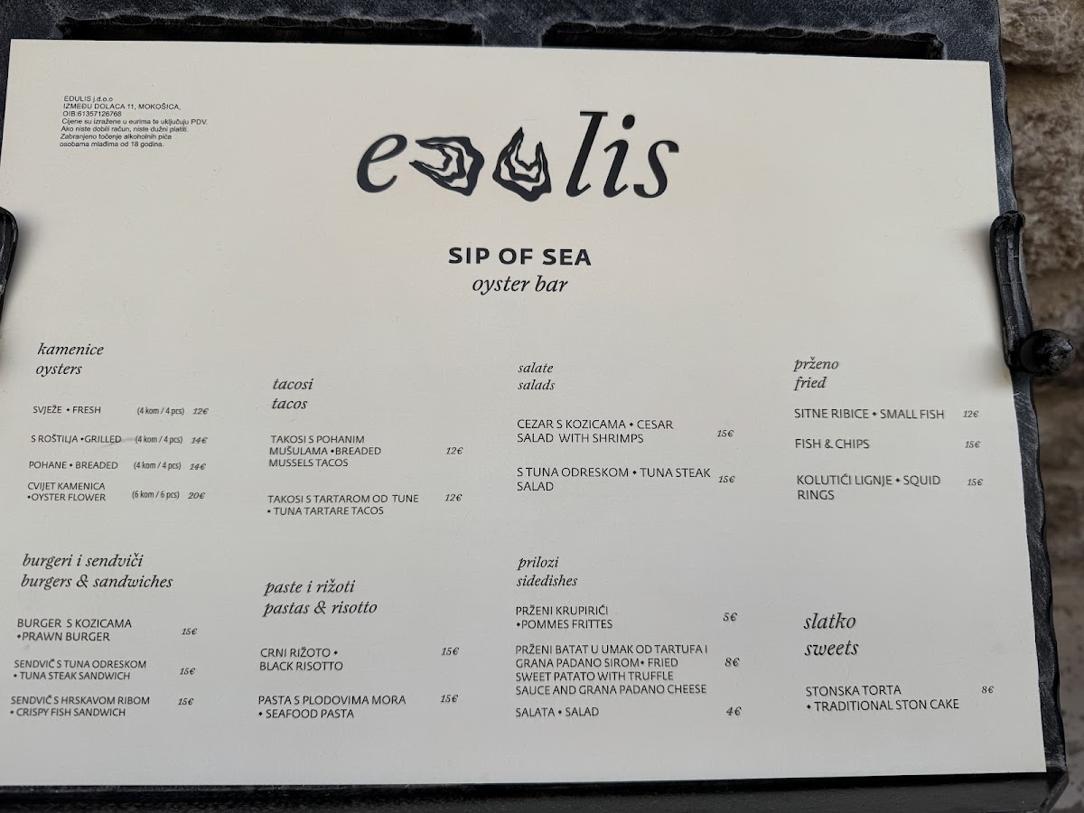 Edulis oyster bar Photo Menu 5