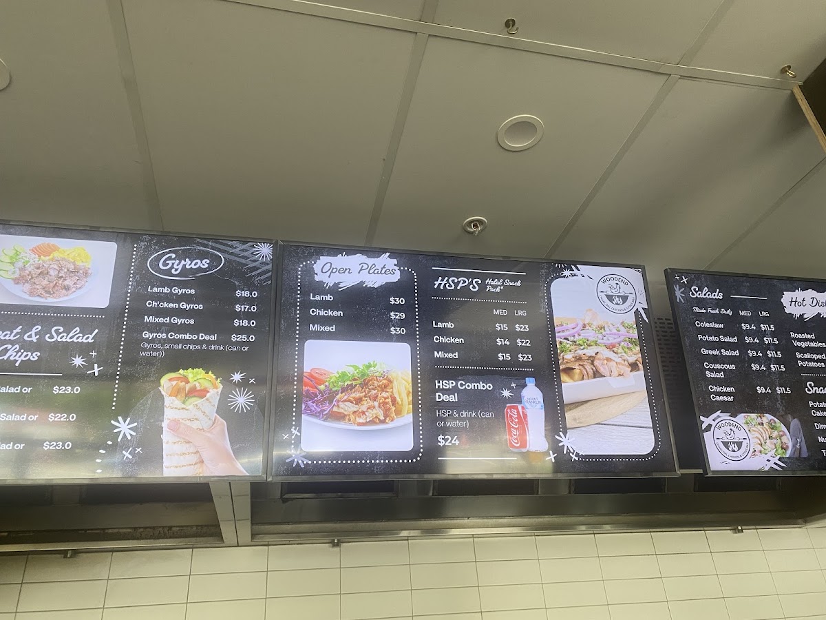 Woodend Charcoal Chicken & Gyros Bar Photo Menu 5