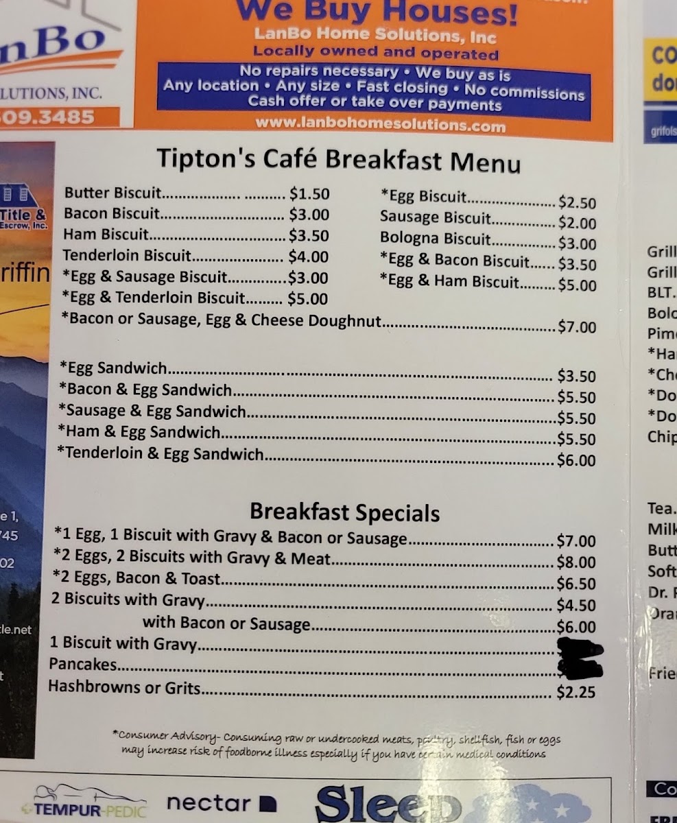Tipton's Cafe Photo Menu 7