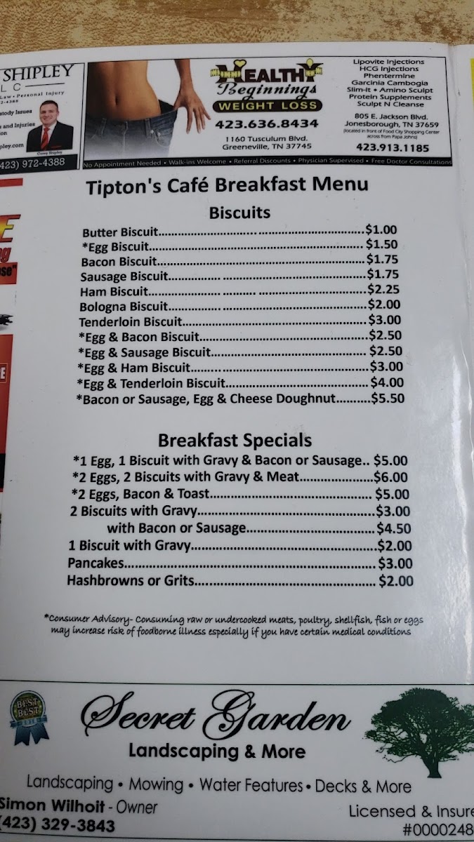 Tipton's Cafe Photo Menu 9