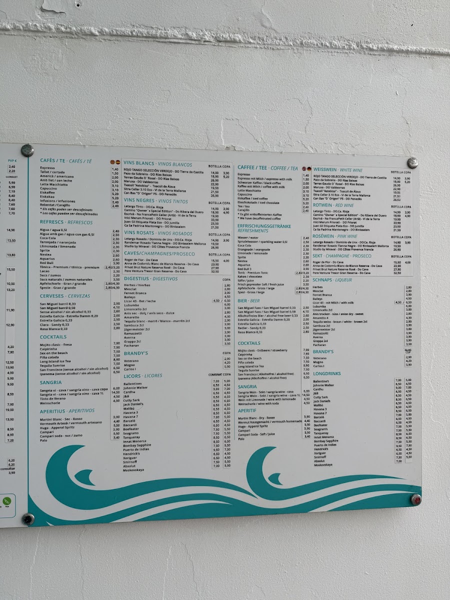 Norai Cala Rajada Restaurant-Cafeteria Photo Menu 6