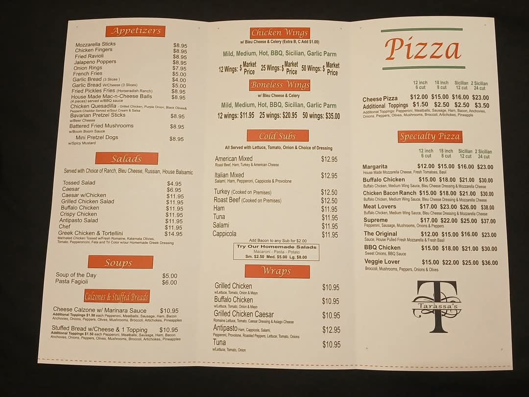 Tarassa's Italian American Cuisine Photo Menu 1