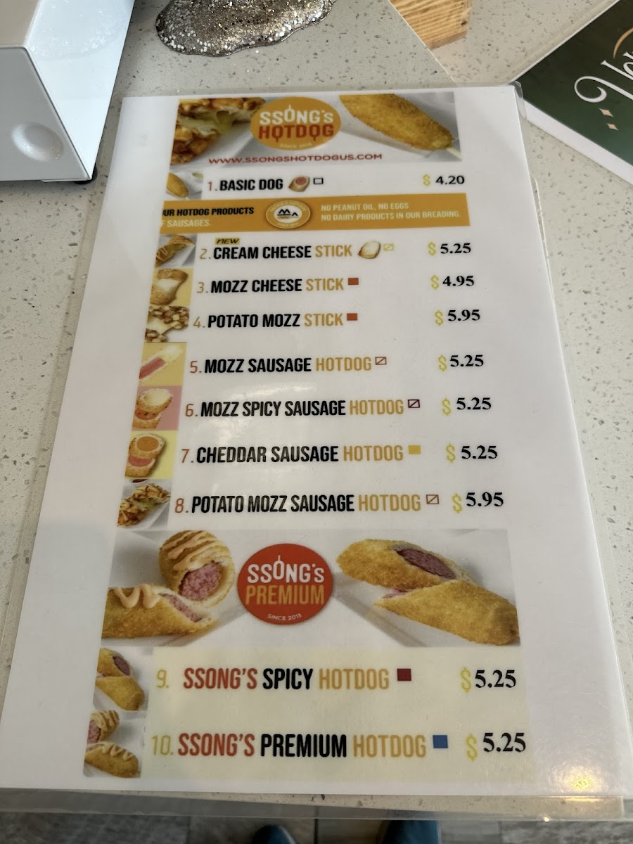 Ssong's Hotdog Photo Menu 3
