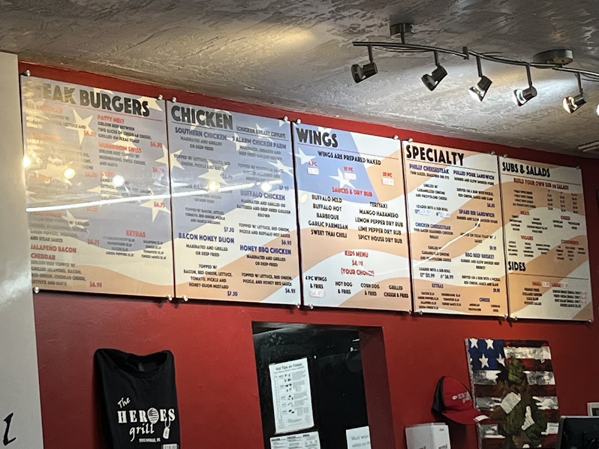 The Heroes Grill Photo Menu 1