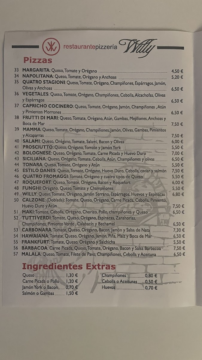 Pizzería Willy Photo Menu 2