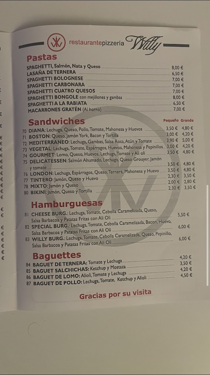 Pizzería Willy Photo Menu 4
