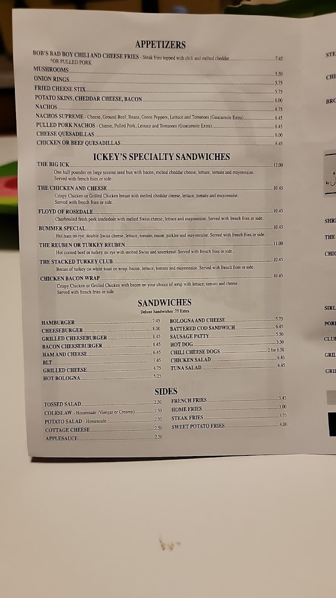 Ickey's Photo Menu 1
