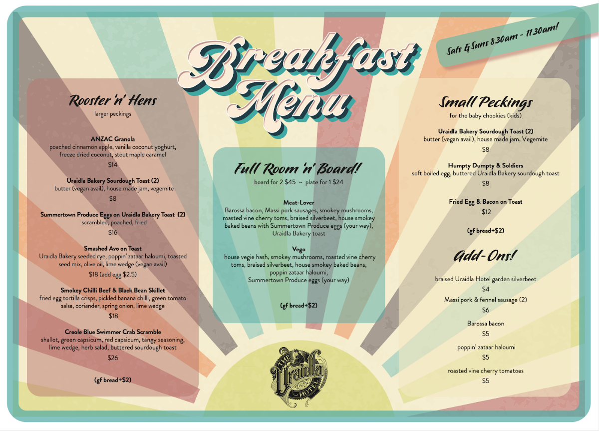 Uraidla Republic Cafe, Bakery & Brewery Photo Menu 2