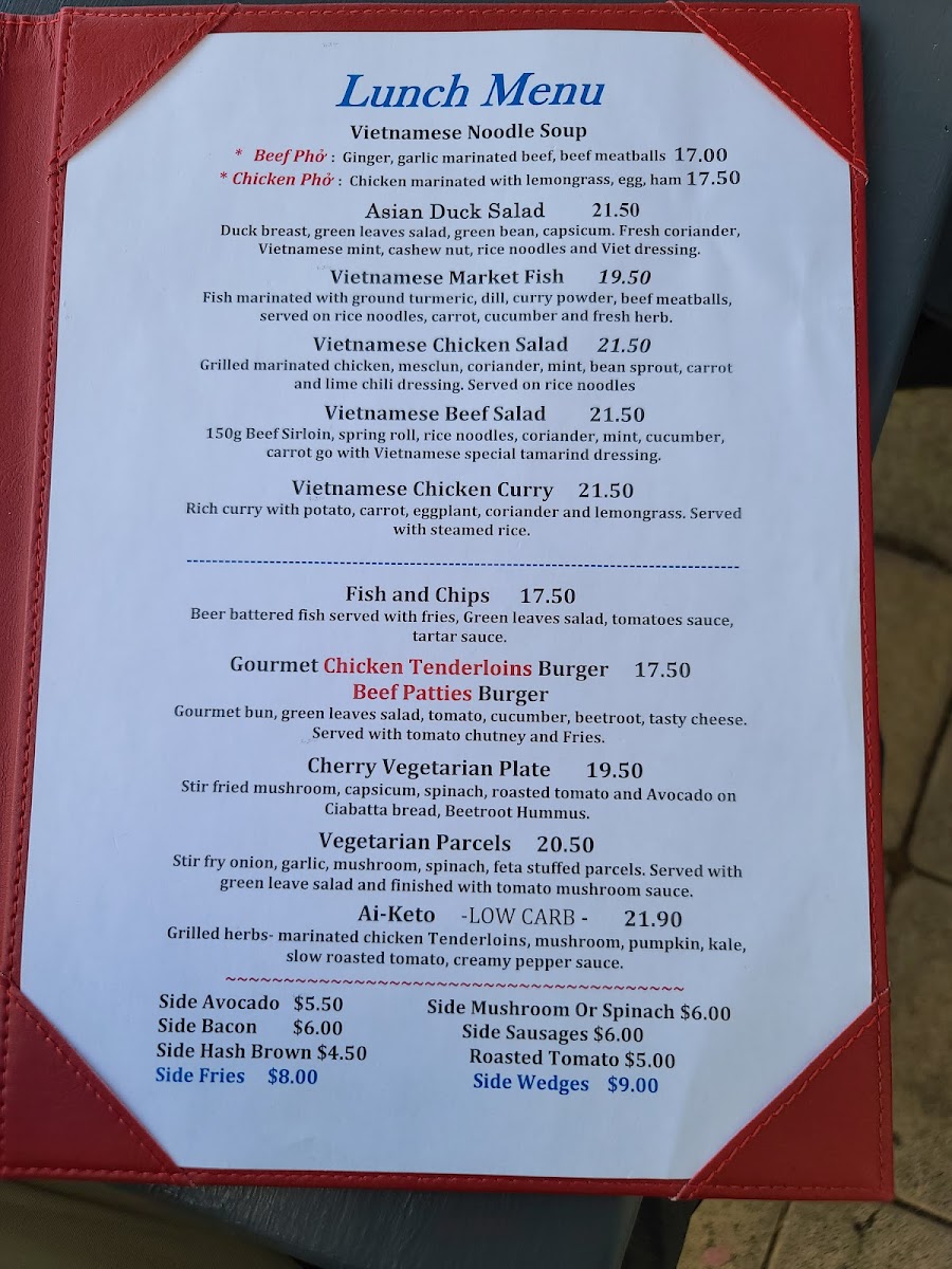 Cherry Cafe Photo Menu 1