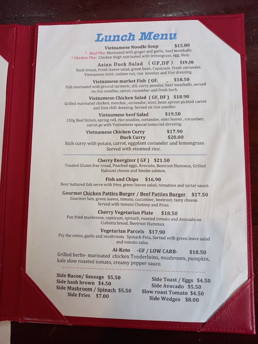 Cherry Cafe Photo Menu 3