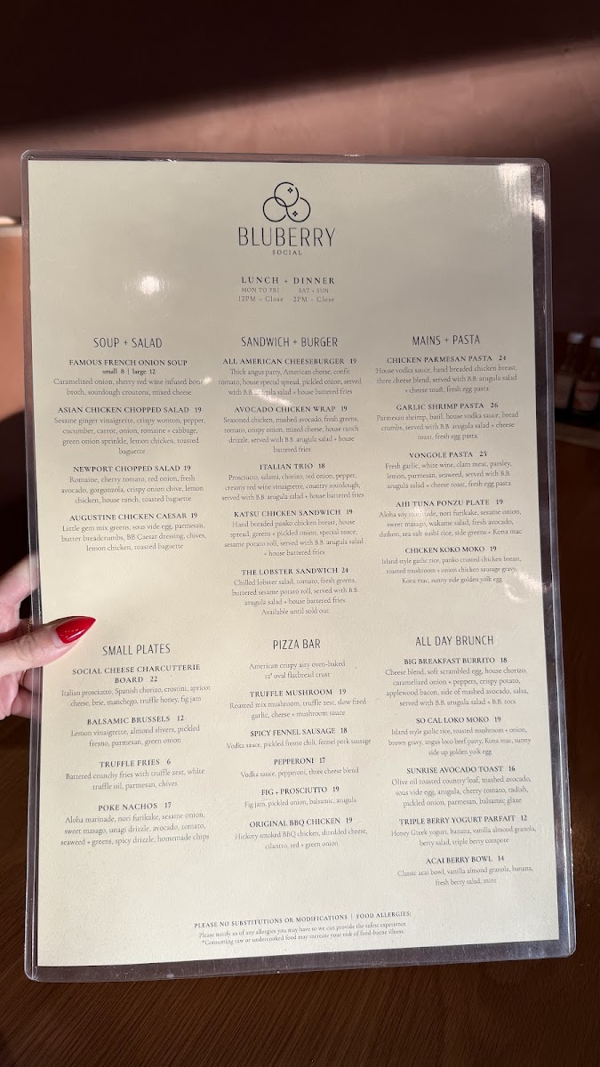 Bluberry Social Photo Menu 5