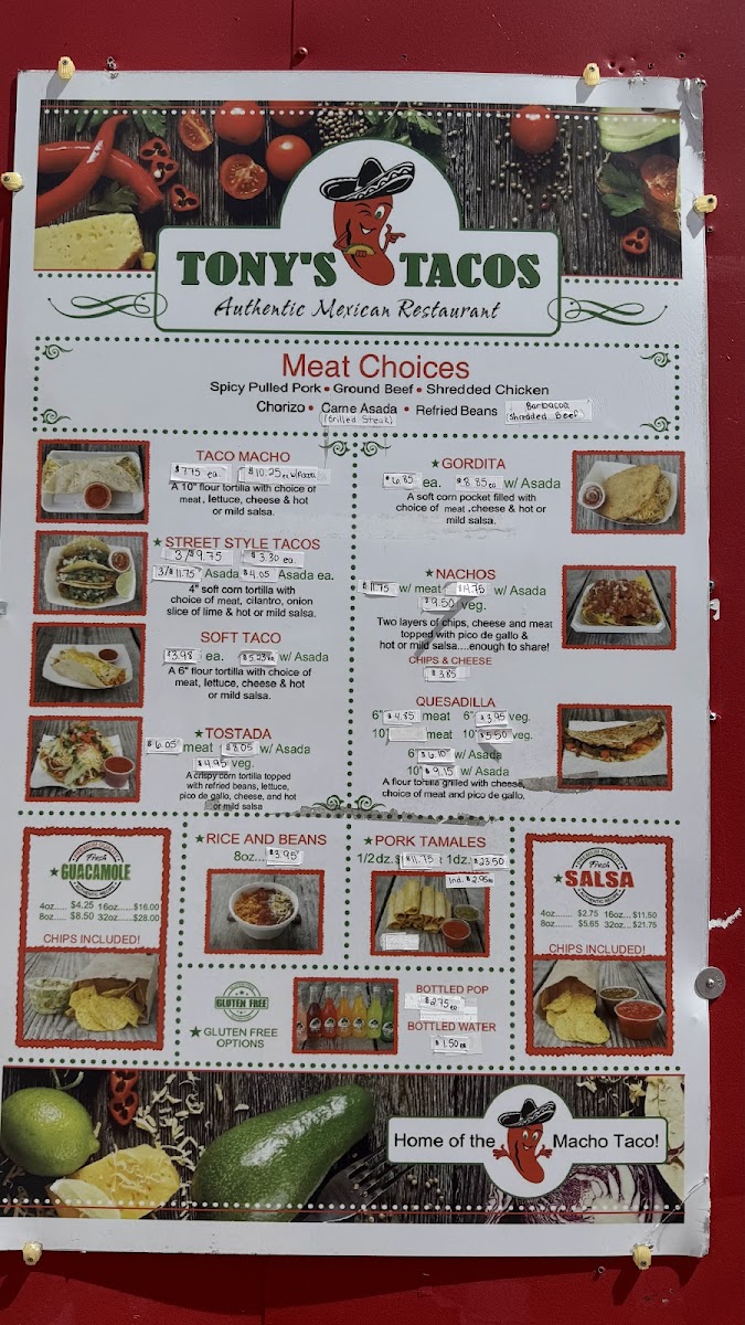 Tony’s Tacos Photo Menu 1