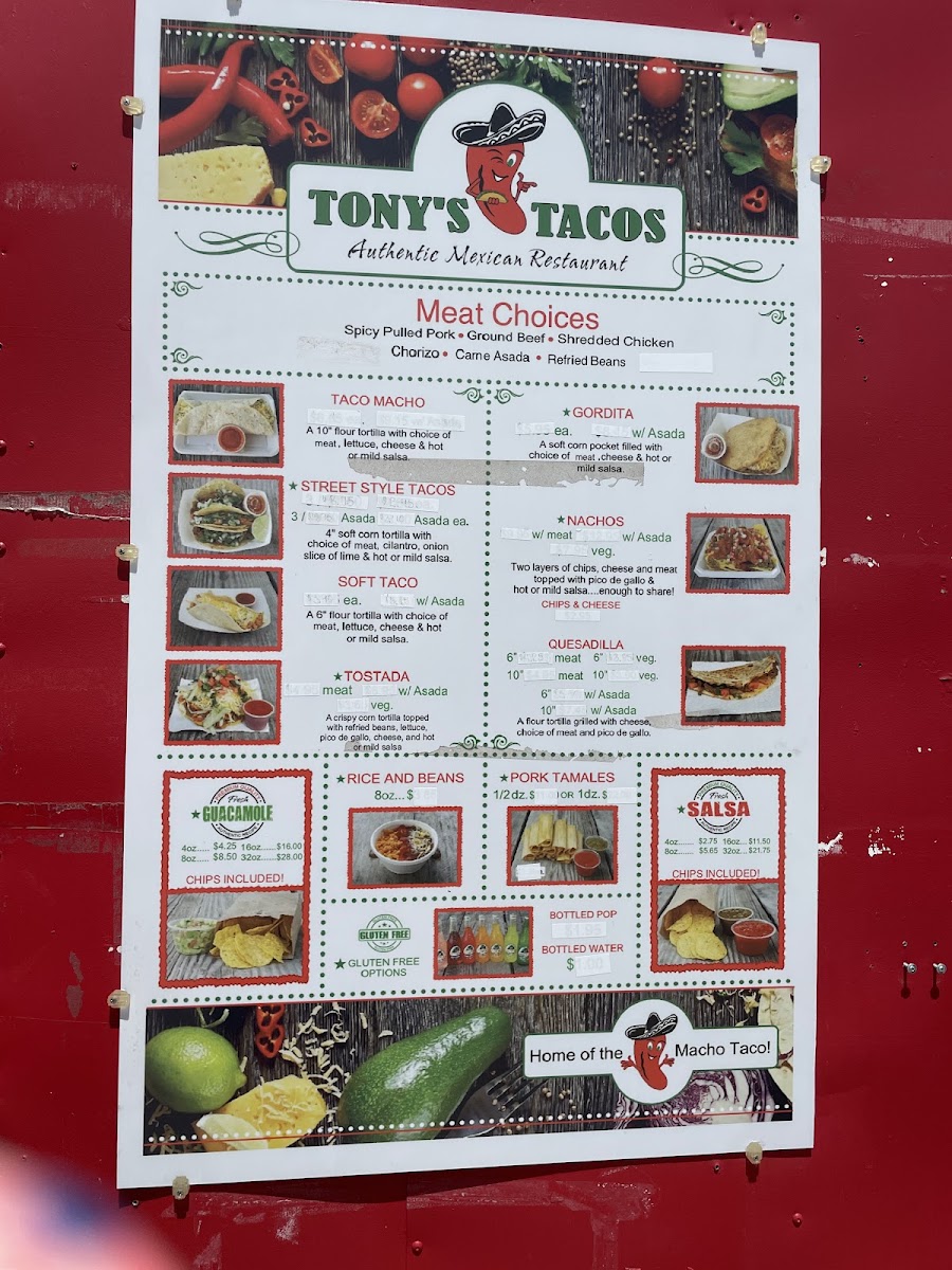 Tony’s Tacos Photo Menu 2