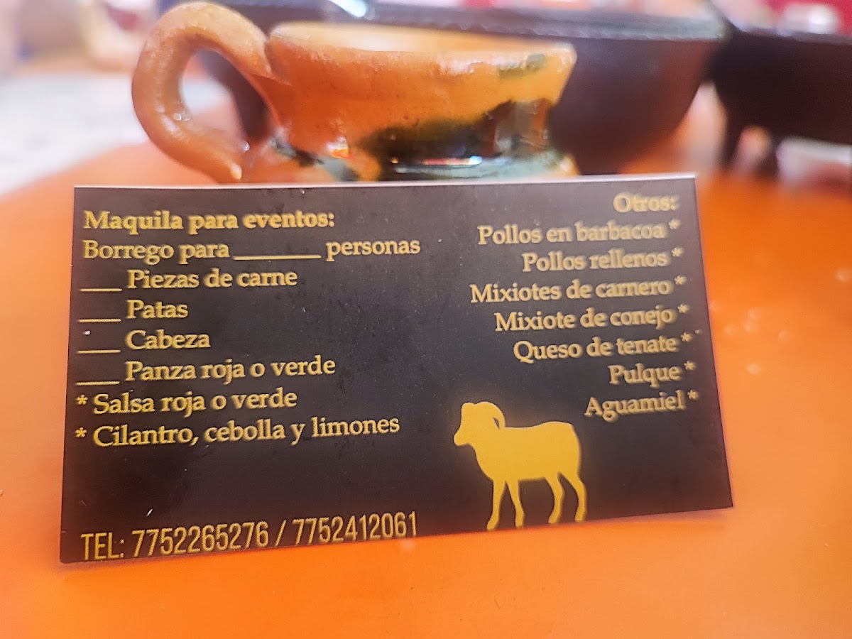 Barbacoa EL CORDERITO DE ORO Photo Menu 2