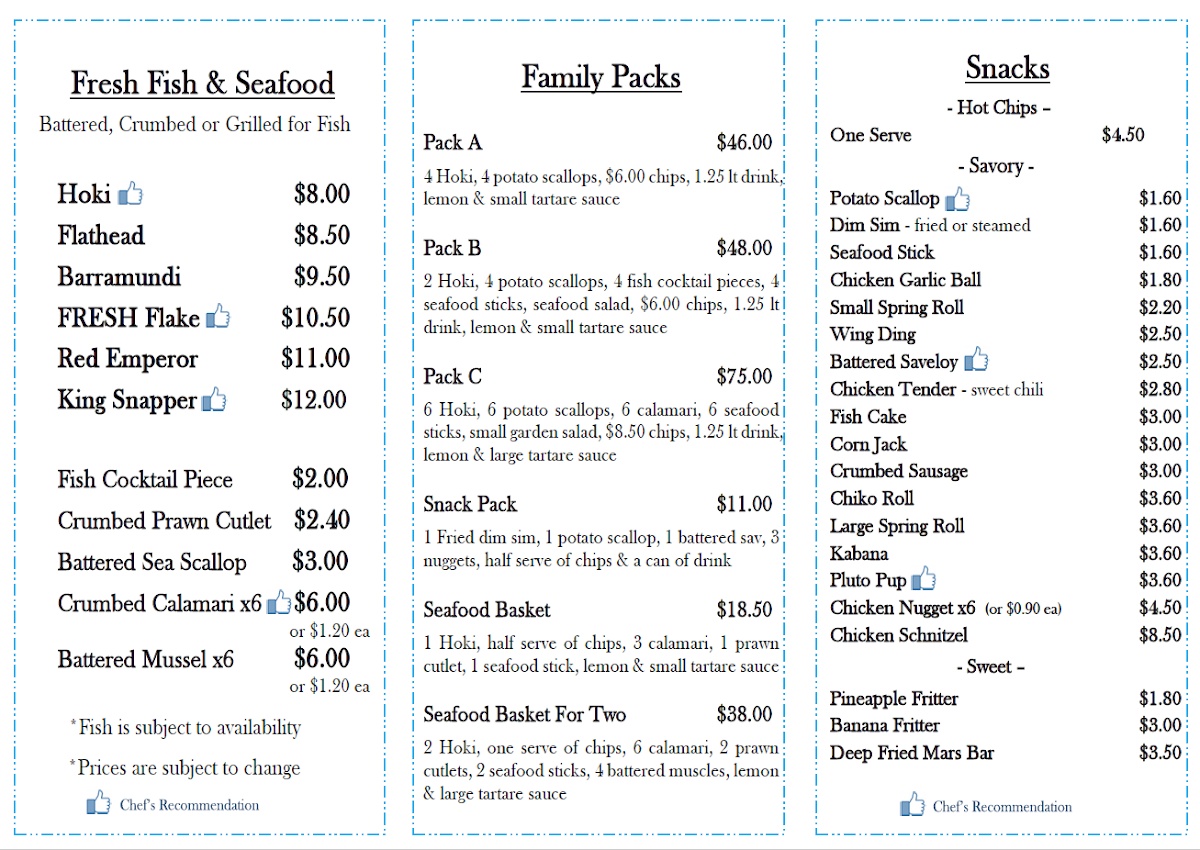 Studio Village Takeaway Photo Menu 3