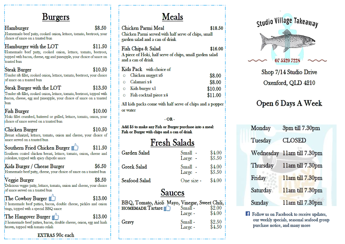 Studio Village Takeaway Photo Menu 4