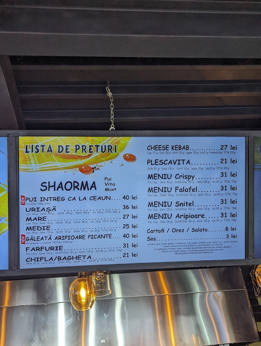 Shaormeria C&A Photo Menu 1