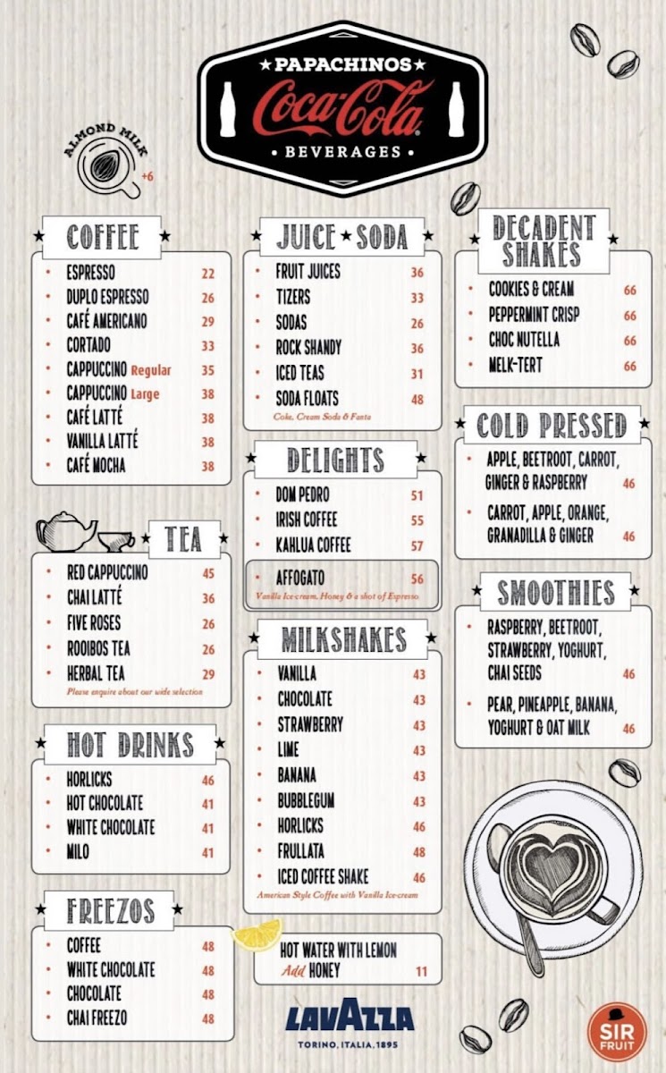 Papachinos Clearwater Photo Menu 1