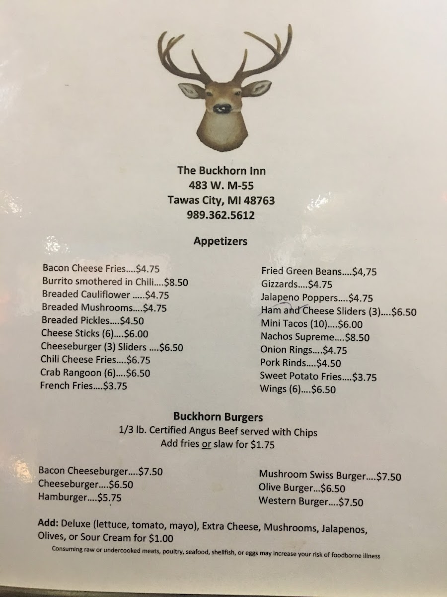 Buckhorn Inn Photo Menu 1