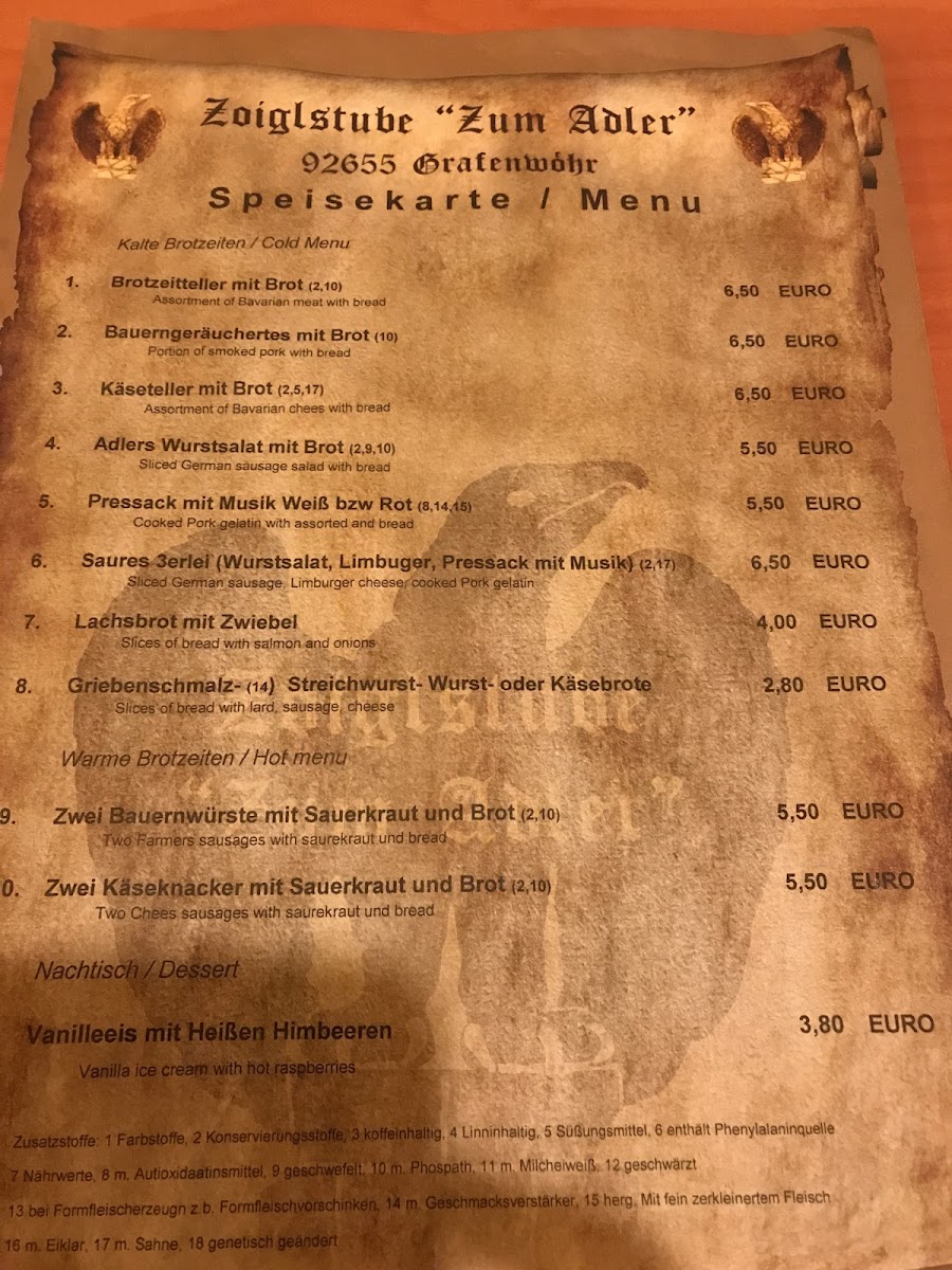 Zoiglstube Zum Adler Photo Menu 3