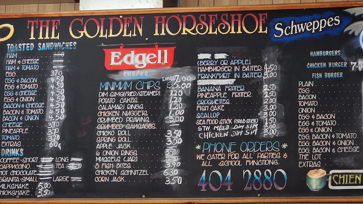 The Golden Horseshoe Fish and Chips Photo Menu 2
