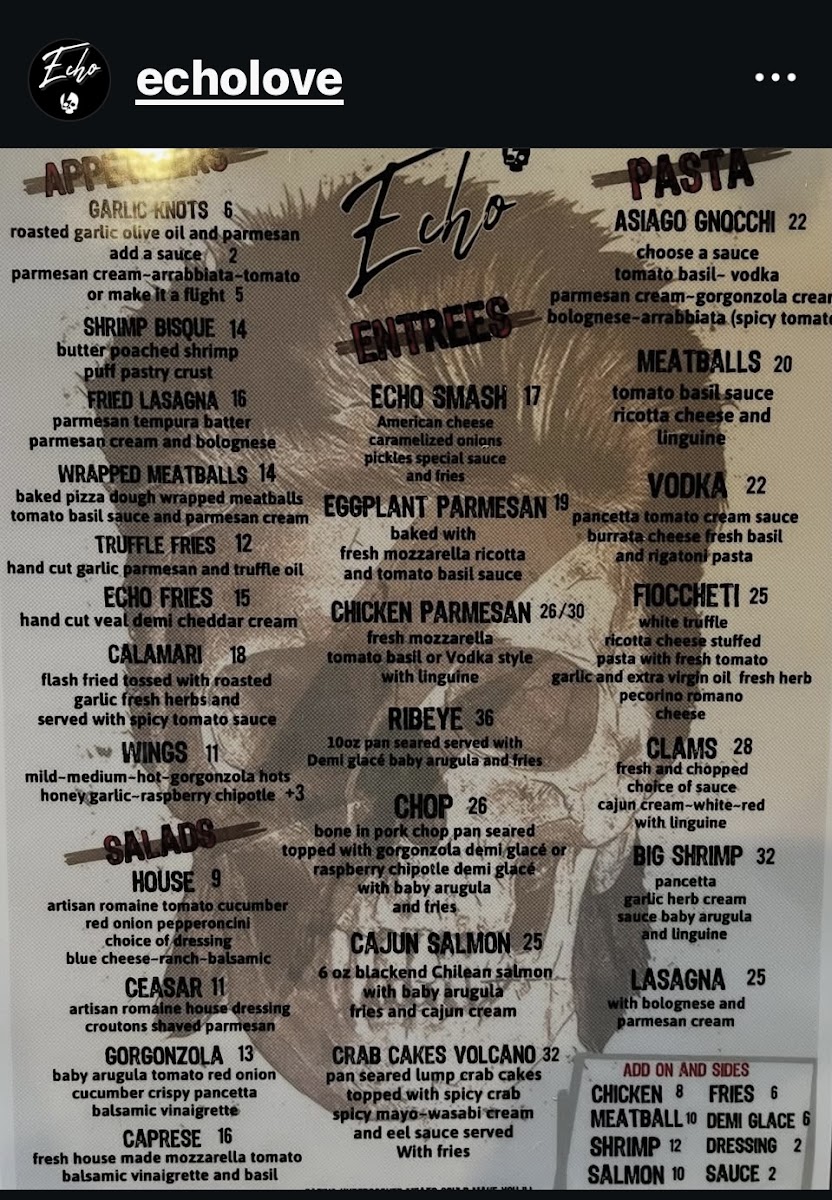 Echo Restaurant Photo Menu 2