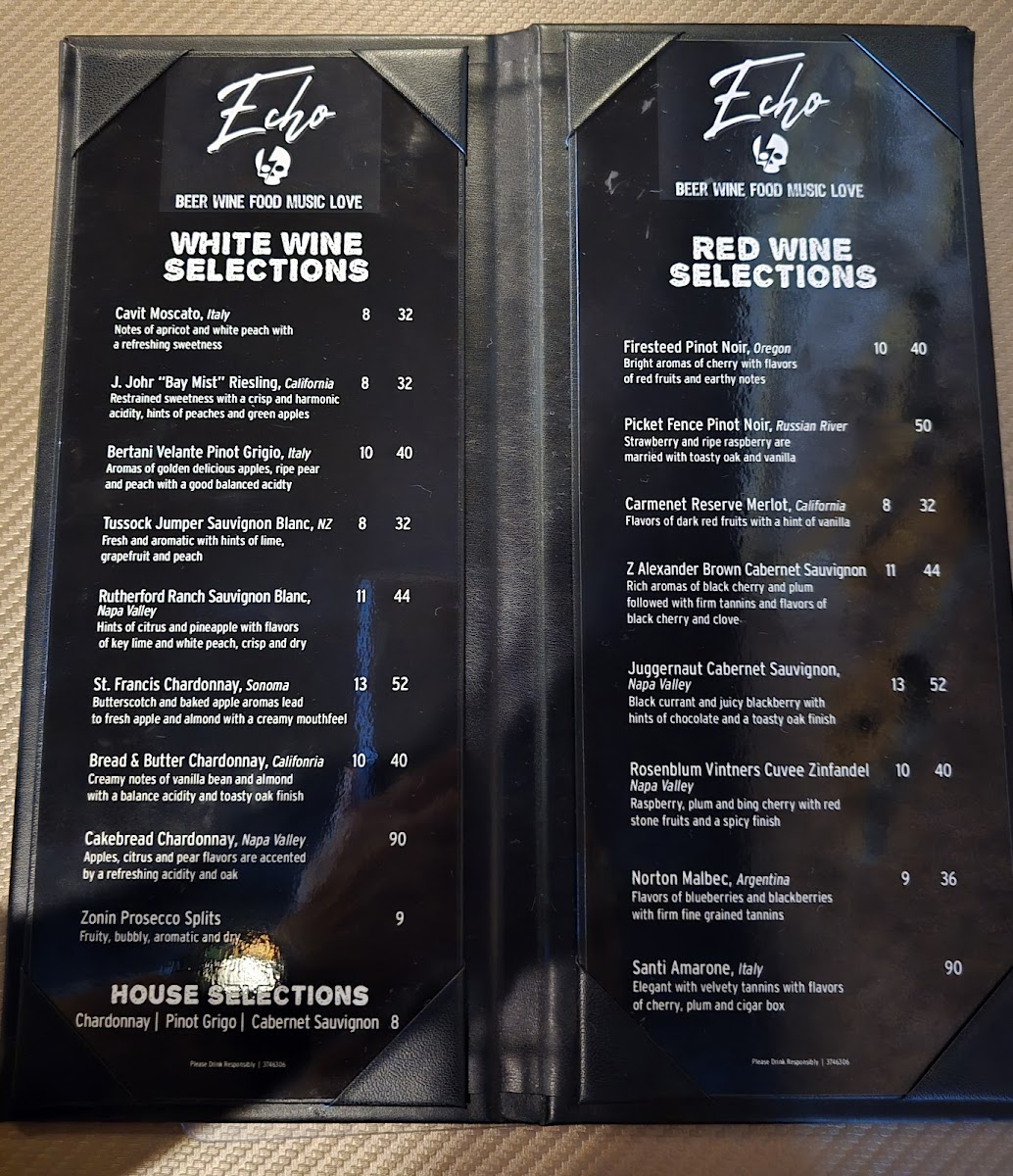 Echo Restaurant Photo Menu 3