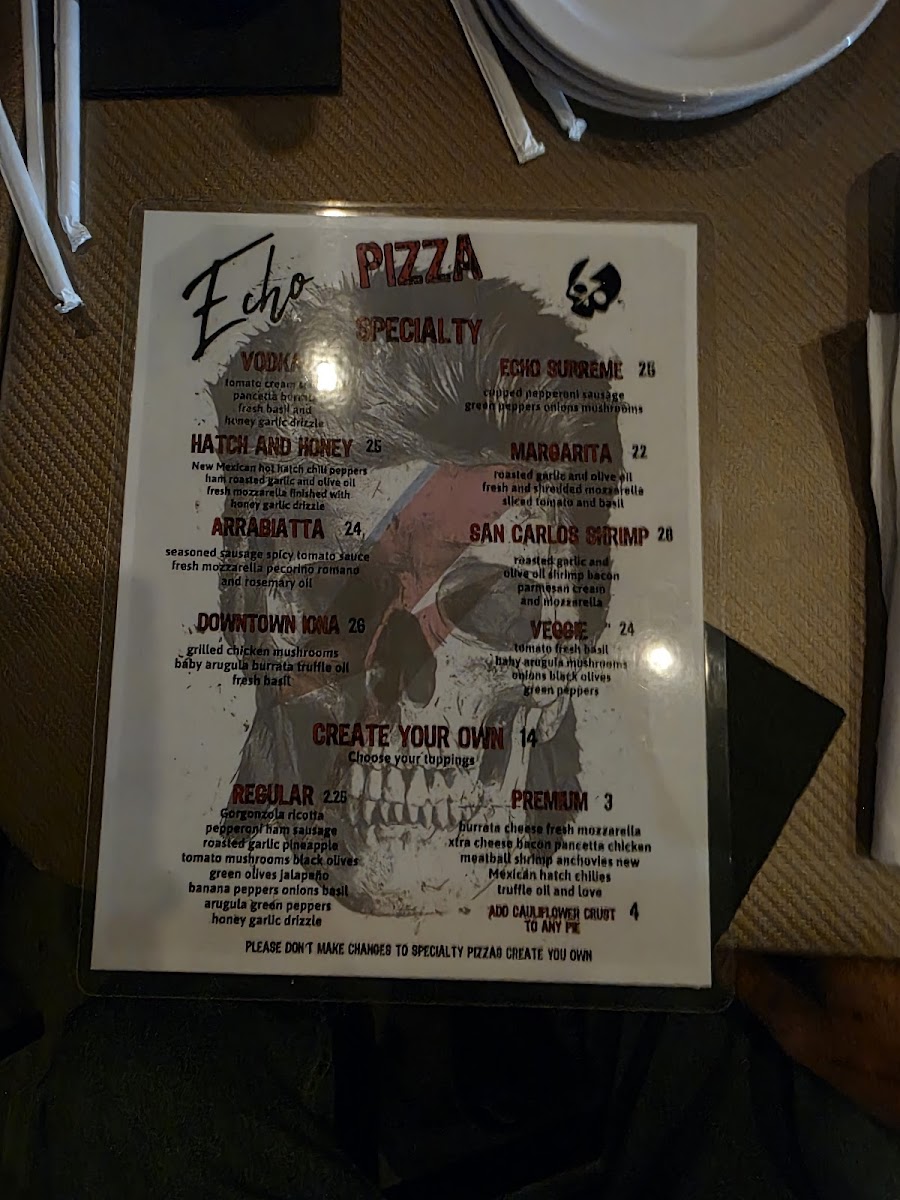 Echo Restaurant Photo Menu 5