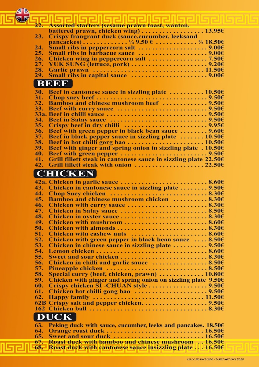 Jinxing Chinese restaurant Photo Menu 2