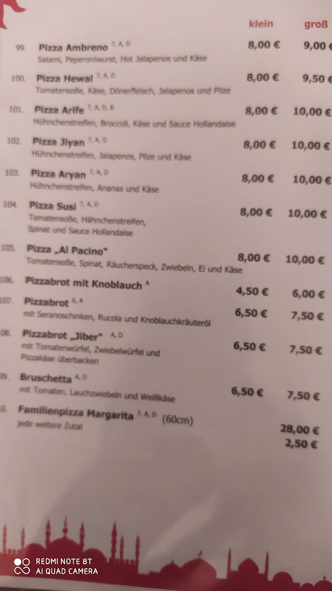 Pizza & Grillhaus Jiber - Sinan Kart Photo Menu 8