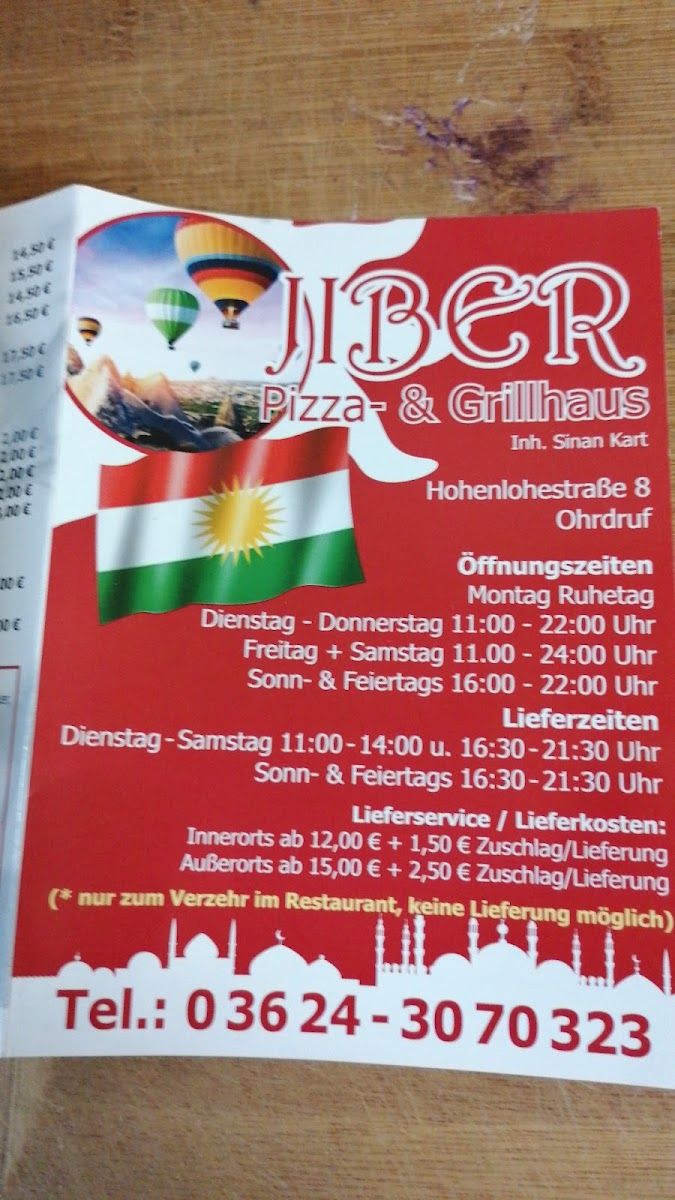 Pizza & Grillhaus Jiber - Sinan Kart Photo Menu 9