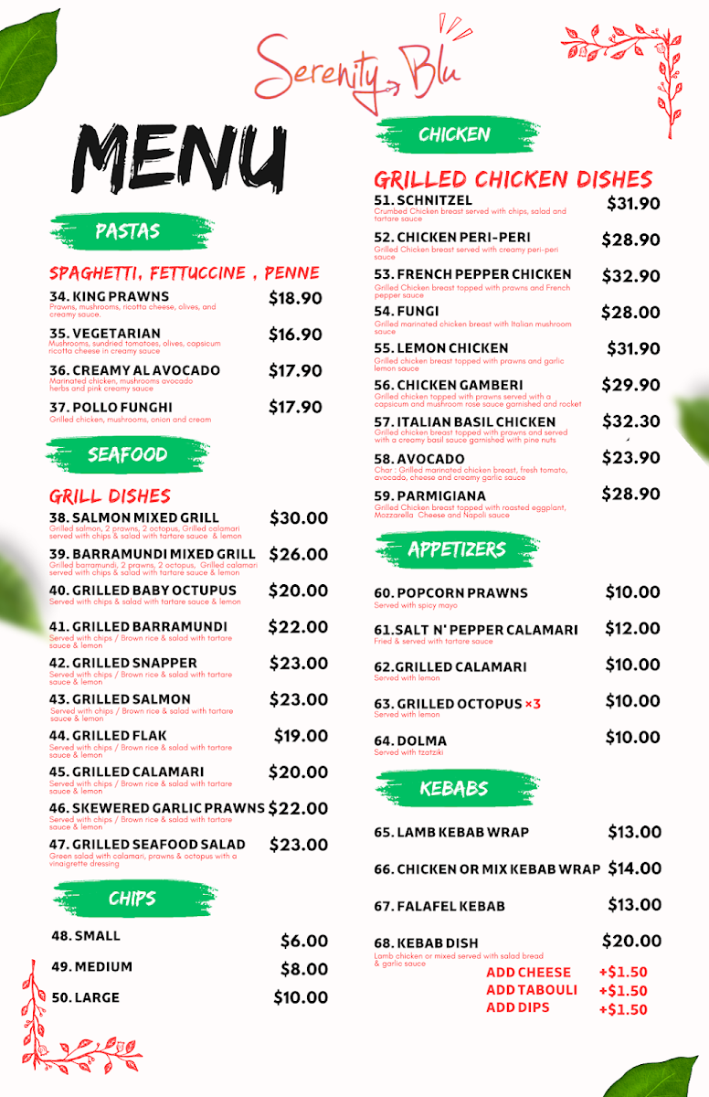 Serenity Blu kebab Photo Menu 1