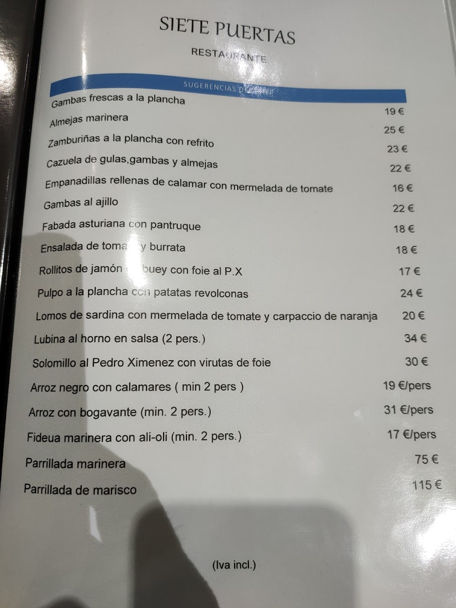 Restaurante Siete Puertas Photo Menu 4