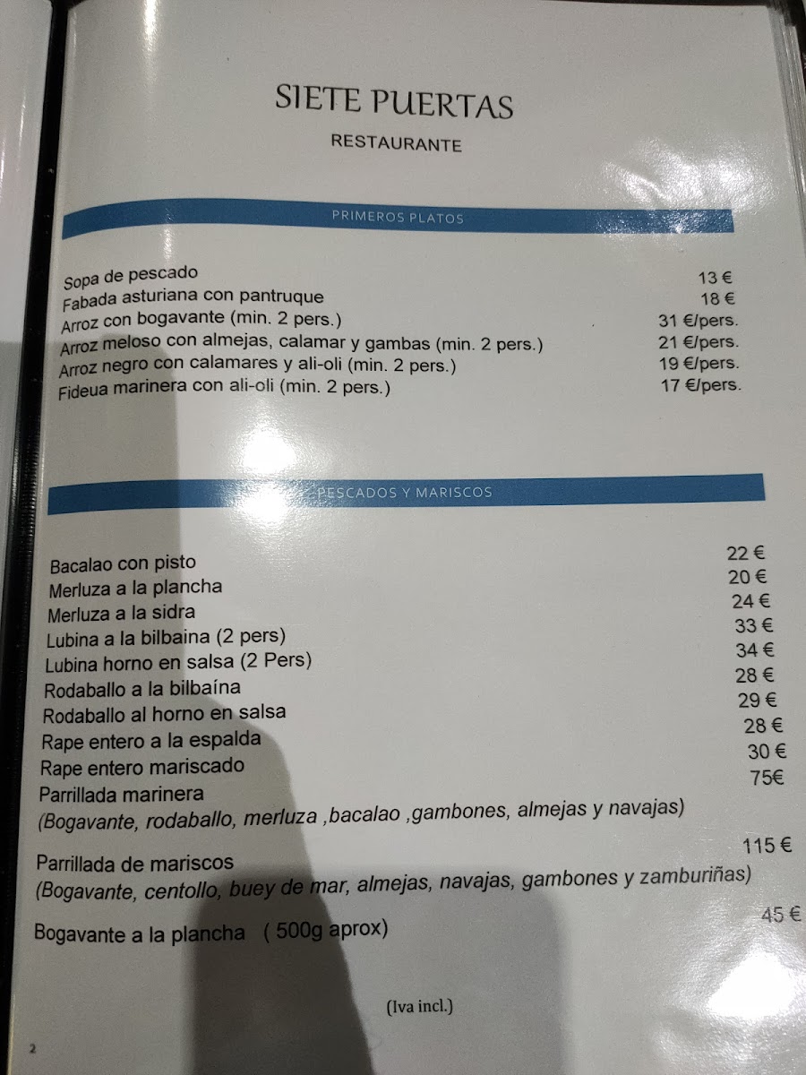 Restaurante Siete Puertas Photo Menu 6