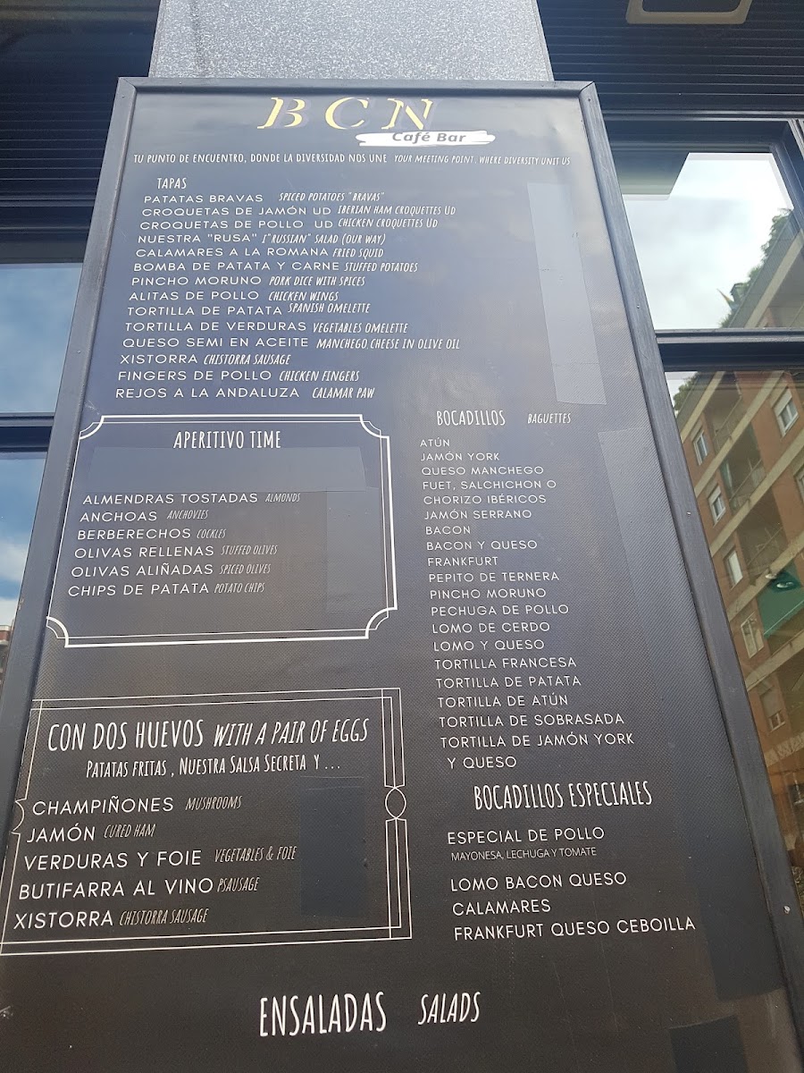 BCN BAR Photo Menu 1