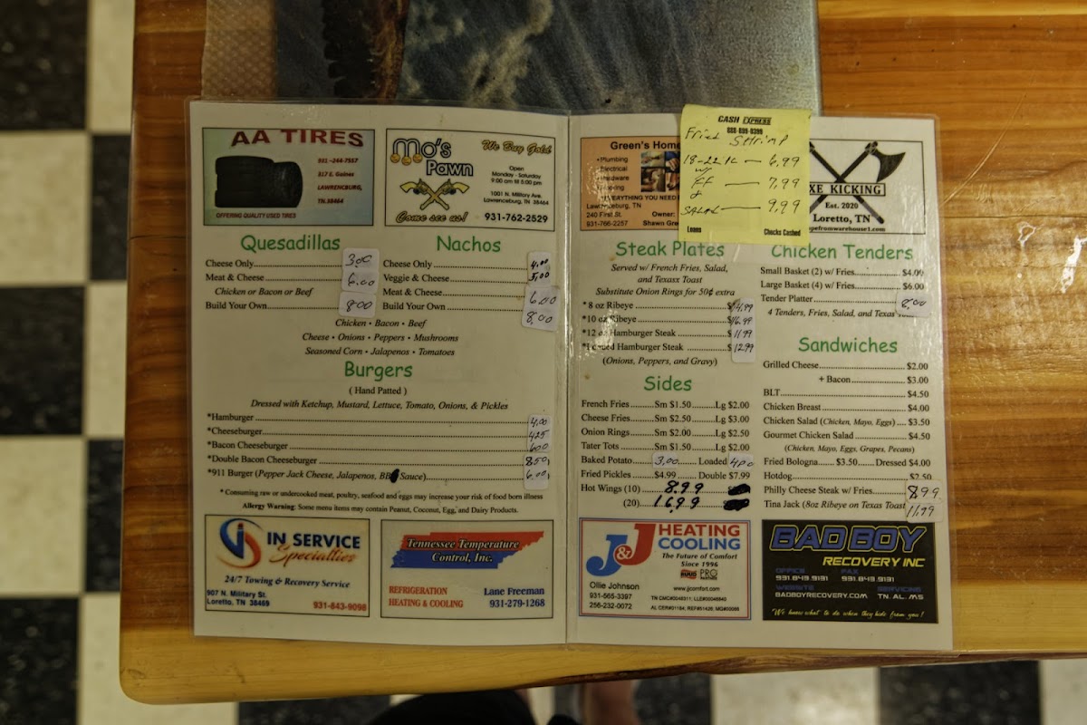 The Butter Bean Café Photo Menu 2