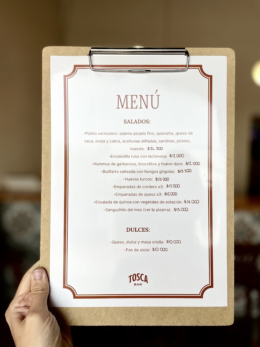 Tosca Bar Photo Menu 1