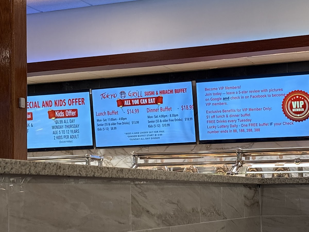 Tokyo Grill Sushi & Hibachi Buffet Photo Menu 1