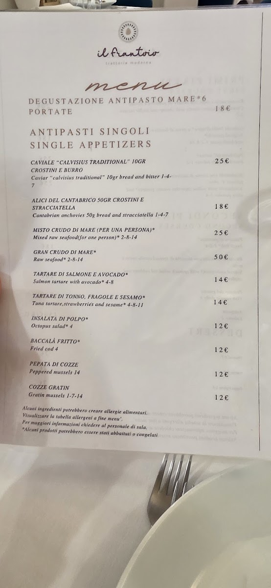 Il Frantoio trattoria moderna Photo Menu 2
