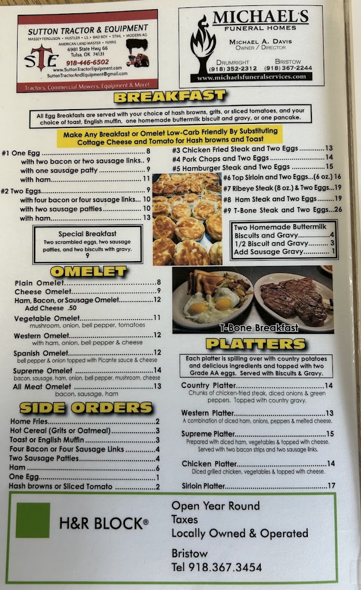 Crossroads Diner Photo Menu 1