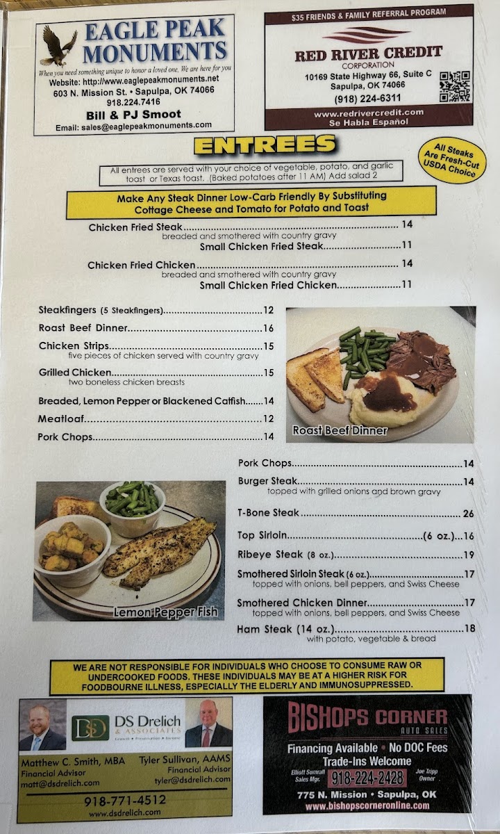 Crossroads Diner Photo Menu 2