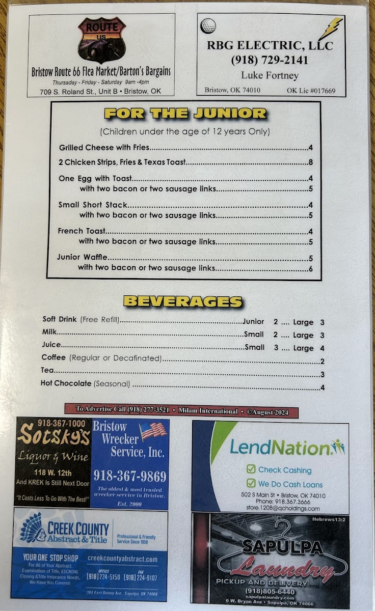 Crossroads Diner Photo Menu 3