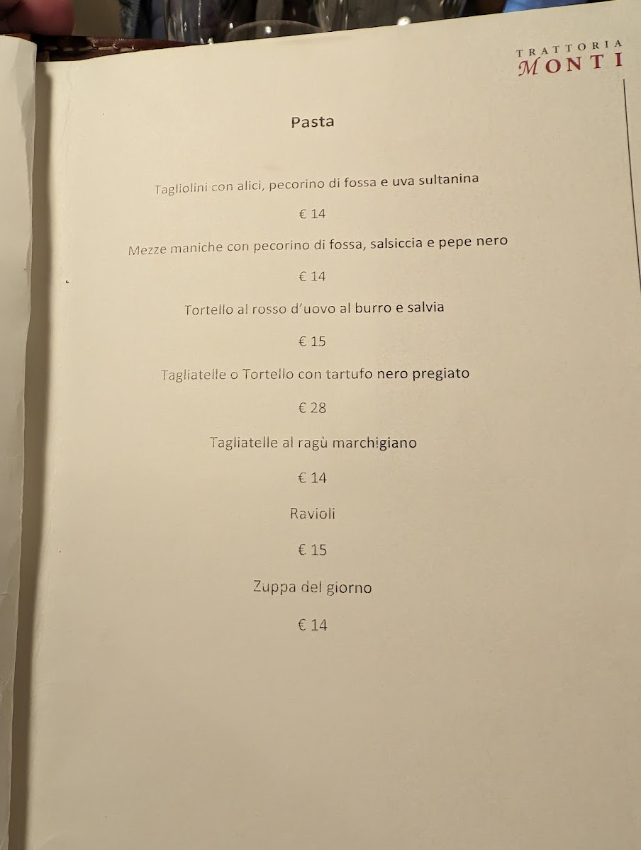 Trattoria Monti Photo Menu 1